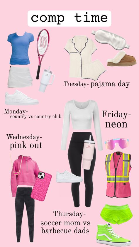 #spiritweek #highschool #preppy #fyp #comp #goodluck #thankyouuuuu Soccer Mom Spirit Day, Preppy Highschool, Pj Day Spirit Week Outfits, Soccer Mom Outfit Spirit Week, Pajama Day At School, Pj Day, Spirit Week Outfits, I Got U, Entry Ideas