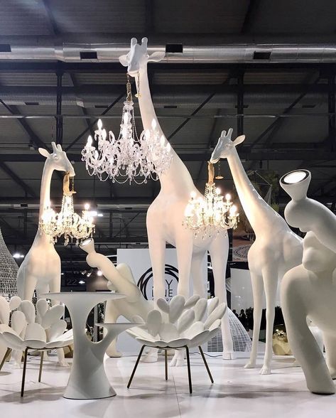 Luxury Window Display, Rabbit Tree, Celebration Design, Pendant Ceiling Lamp, Necklace Diamond, Giraffes, Dream Rooms, Animal Sculptures, Window Display