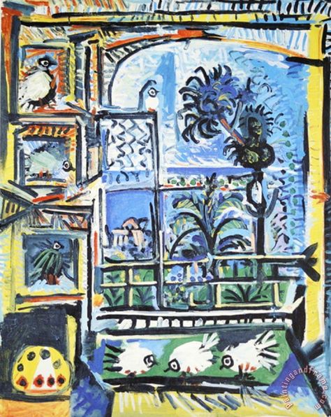 Pablo Picasso Les Pigeons painting - Les Pigeons print for sale Pigeons Painting, John Richardson, Barcelona Museum, Le Pigeon, Picasso Museum, Impressive Art, Pablo Picasso Art, Picasso Paintings, Spanish Painters