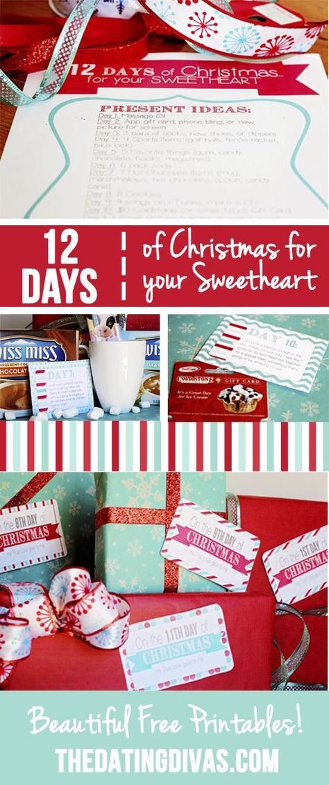 12 Days of Christmas Countdown for your Sweetheart | The Dating Divas | Bloglovin’ 12 Days Of Christmas Ideas, Days Of Christmas Ideas, 12 December, Twelve Days Of Christmas, Diy Spring, Christmas 2014, Noel Christmas, Christmas Gift Ideas, 12 Days Of Christmas