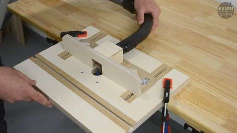 How to Make a Simple Benchtop Router Table (With Table Fence) | AllFlavor Workshop Benchtop Router Table Plans, Bench Top Router Table Diy, Diy Router Table Plans, Router Table Diy, Portable Router Table, Making A Router Table, Homemade Router Table, Table Router, Build A Router Table