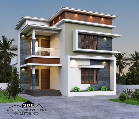 exterior 3d g+1 house elevation design contact:8270134670 #elevationdesign#modernhouse#contemporaryhouse#G+1elevationdesign#dephin#3dfrontelevation#contemporaryhouse#design G 1 Elevation Design, Model Houses, 2bhk House Plan, House Arch Design, Elevation Design, Small House Design Plans, Arch Design, House Design Photos, Home Building Design