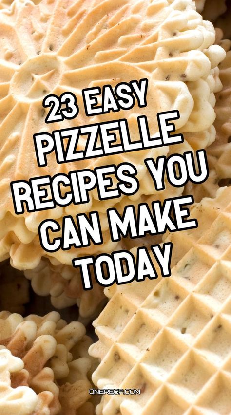 Discover 23 easy pizzelle recipes you can make today, from traditional flavors to exciting twists. Visit our site for these simple and delicious ideas to elevate your cookie game! Soft Pizzelle Recipe Italian, Pizzelle Recipes Flavored, Cake Mix Pizzelle Recipe, Pizzelle Recipe Italian Vanilla, Pizelle Cookies Recipes Lemon, Pittzell Cookies, Pizelle Cookies Recipes Pizzelle Maker, Easy Pizzelle Recipe, Pizzelles Recipe Holiday