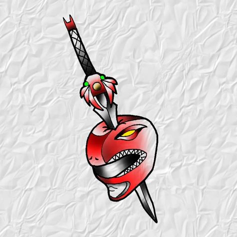 Rangers Tattoo, Power Rangers Tattoo, Nautical Tattoo, Red Tattoos, Mighty Morphin Power Rangers, Tattoo Flash Art, Power Ranger, Flash Art, Tattoo Flash