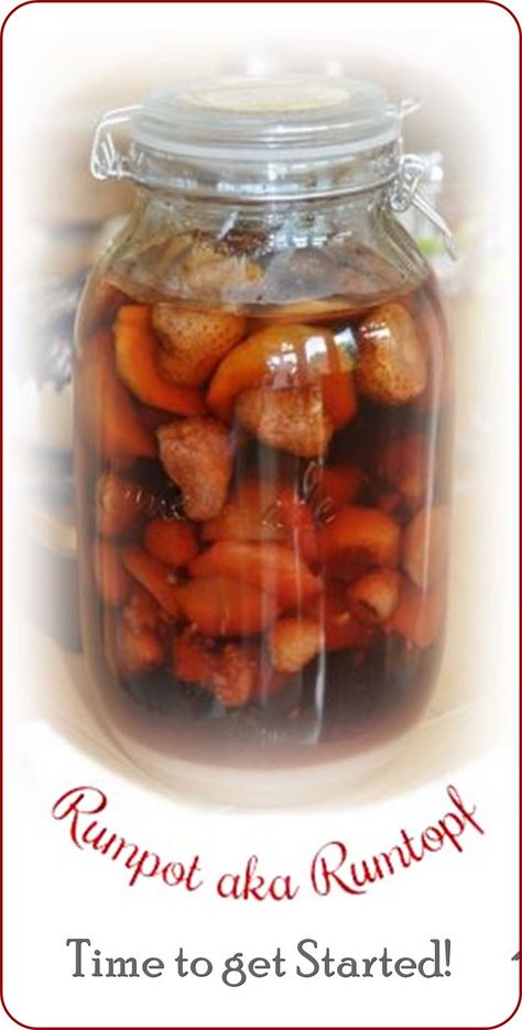 jar of rumpot Rumtopf Recipe, Cherry Bounce, Friendship Cake, Frozen Fruit Recipes, Frozen Fruit, Sweets Recipes, Summer Fruit, Yummy Drinks, Liqueur