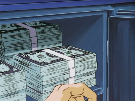 Money Animation, Pregnancy Spells, Aesthetic Money, Aesthetic Gifs, Retro Anime, Anime Gifs, Anime Gifts, Old Anime, 90s Anime