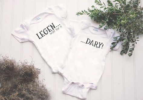 Ivf Twins, Twin Clothes, Twin Outfit, Twin Baby Shower Gifts, Twin Humor, Twin Onesies, Twin Baby Gifts, Twin Shirts, Cute Onesies