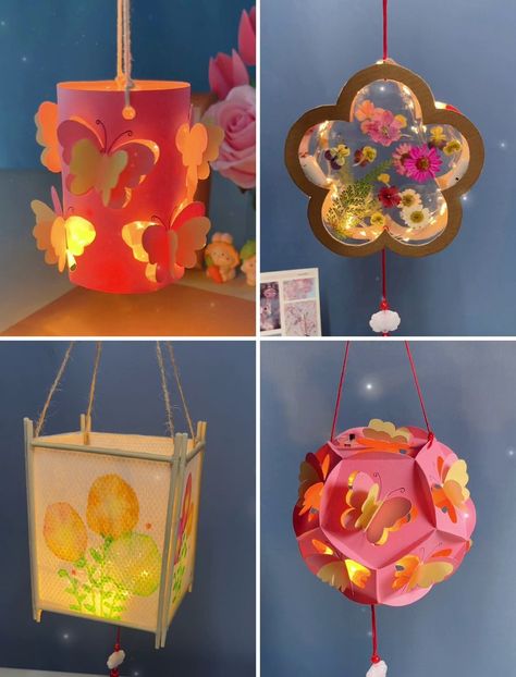 Easy Vesak Lantern Ideas, Easy Diwali Lantern, Diy Lantern Lamp, Latern Making Competition, How To Make Lamps At Home Diy, Easy Lantern Diy, Creative Lantern Ideas, How To Make Lamps At Home, Lamp Making Ideas