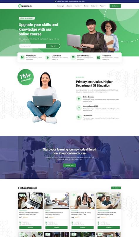 Online Course & Education Elementor Template Kit Website For Courses, Online Education Website Design, Course Sales Page Design, Online Course Website Design, Course Website Design, Education Website Design, Web Site Template, Learning Website Design, Mood Photos