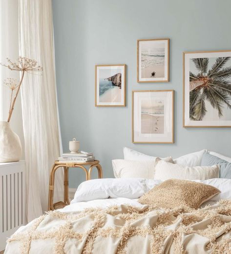 Sherwin-Williams Color of the Year 2024: Upward 31 Beachy Bedroom Aesthetic, Sea Bedroom Ideas, Tropical Gallery Wall, Turtle Bedroom, Beachy Prints, Summer Wall Decor, Beachy Bedroom, Summer Quote, Beach Prints