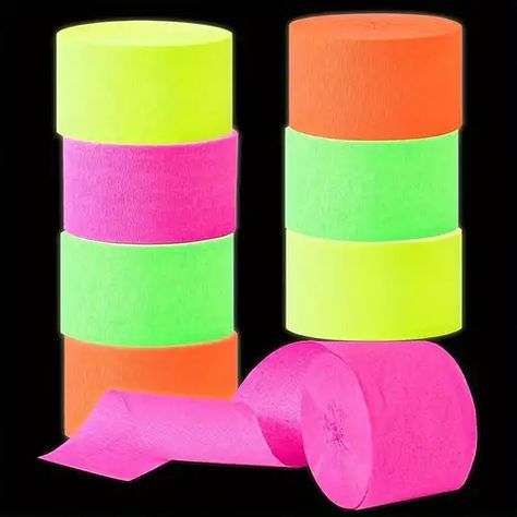 Temu | Explore the Latest Clothing, Beauty, Home, Jewelry & More Glow Party Decorations, Neon Party Decorations, Streamer Decorations, Crepe Streamers, Glow Party Supplies, Carnival Decorations, Crepe Paper Streamers, Circus Theme Party, Blacklight Party