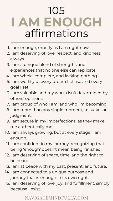 i am enough affirmations I Will Statements, Uplifting Affirmations For Women, Affirmations For A Healthy Lifestyle, Prayers For Self Worth, Daily Affirmations For Self Confidence, List Of Positive Affirmations, Self Improvement Affirmations, I Am Enough Quotes Affirmations, I Am Love Affirmations