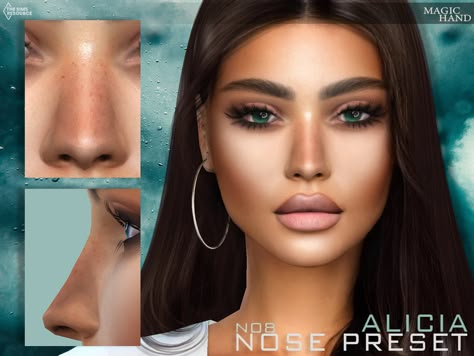 The Sims Resource - Alicia Nose Preset N08 Sims 4 Nose Presets, Sims 4 Cc Characters, Sims Cc Skin, Ts4 Presets, Makeup Nose, Sims 4 Presets, Sims 4 Eyes, Straight Nose, Sims 4 Skin