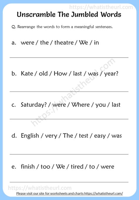 Unscramble The Jumbled Words Worksheets - Your Home Teacher Jumbled Words Worksheets, 1st Grade Writing Worksheets, Preschool Friendship, Writing Sentences Worksheets, Building Sentences, Basic English Grammar Book, Jumbled Words, Words Worksheet, Sentence Scramble