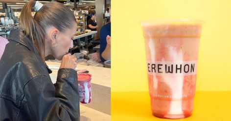 How To Make Hailey Bieber's Smoothie From Erewhon For A Strawberry Sip Strawberry Glaze Smoothie, Strawberry Glaze Recipe, Hailey Bieber Smoothie, Erewhon Smoothie, Strawberry Glaze, Elite Daily, Strawberry Smoothie, Winter Skin, Winter Is Here