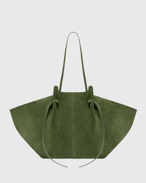 LARGE MOCHI - OLIVE SUEDE Ocean Bag, Luxury Bag Brands, Fashion Buyer, Large Wallet, Leather Weaving, Leather Cross, Fashion Editor, Trainers Women, Mochi