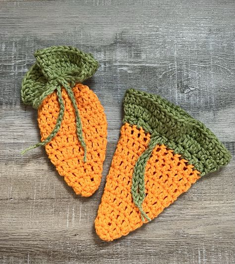 Crochet Carrot Bag, Easter Crochet Patterns Free Easy, Crochet Carrot, Easter Crochet Patterns Free, Crochet Easter Basket, Crochet Drawstring Bag, Crochet Drawstring, Crochet Holiday, Crochet Free Patterns