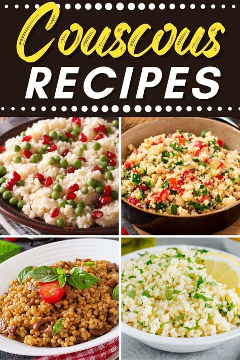 These fluffy and flavorful couscous recipes are ready to devour in a matter of minutes. Add some veggies and herbs, and you won't need anything else. Turmeric Couscous Recipes, Couscous Side Dish Recipes, Couscous Pearl Recipes, Mediterranean Bake, Easy Couscous Recipes, Pearl Cous Cous Salad, Best Couscous Recipe, Simple Couscous Recipes, Giant Couscous