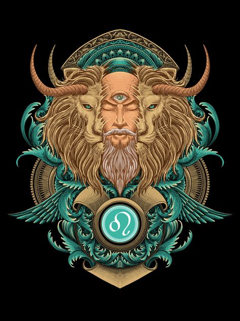 Leo Illustration, Logo Dragon, Demon Wolf, Lion Illustration, Owl Logo, Owl Illustration, Zodiac Designs, Engraving Illustration, Astrology Art