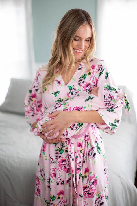 Nursing Robe, Labor Gowns, Delivery Robe, Newborn Swaddle Blanket, Nursing Gown, Baby Kimono, Nursing Nightgown, Delivery Gown