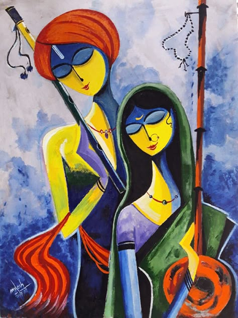 Radha krishna Acrylic Kurta Drawing, Radha Krishna Modern Art Paintings, Radha Krishna Abstract Painting, Krishna Abstract, Radha Krishna Modern Art, African Abstract Art, Buddha Painting Canvas, Canvas Art Painting Abstract, Modern Art Canvas Painting