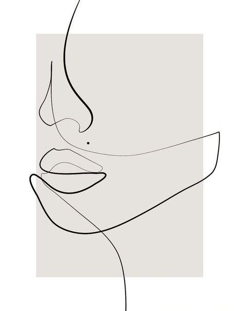 Female Face Illustration, Face One Line Drawing, Clinic Art, Digital Art Work, Gold Makeup Looks, Face Outline, Face Line Drawing, Linear Art, Face Illustration