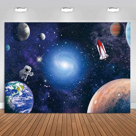 Amazon.com : CGXINS Outer Space Backdrop for Baby Kids Astronaut Themed Birthday Party Decoration 7x5ft Universe Galaxy Stars Newborn Baby Shower Photo Background Photography : Electronics Princess Backdrops, Planet Party, Space Theme Party, Galaxy Planets, Outer Space Birthday, Space Birthday Party, Universe Galaxy, Baby Shower Photos, Birthday Photography