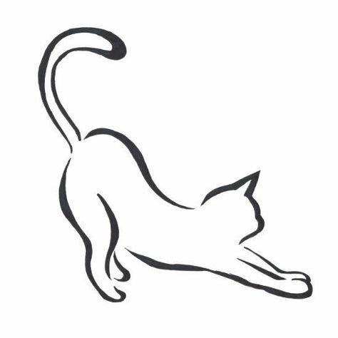 Cat Silhouette Tattoos, Cat Outline Tattoo, Cat Tattoo Simple, Cat Tattoo Small, Cat Outline, Black Cat Tattoos, Cat Tat, Cat Tattoo Designs, Cat Sketch