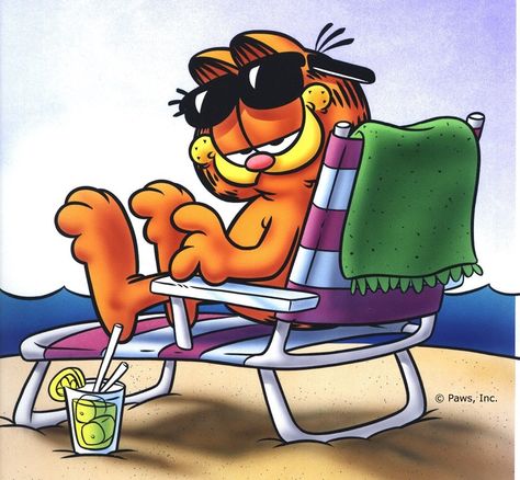 Garfield on the Beach Garfield Collection, Garfield Quotes, Disney Painting, Garfield Wallpaper, Garfield Pictures, Garfield Images, Garfield Cartoon, Garfield Comics, Hello July