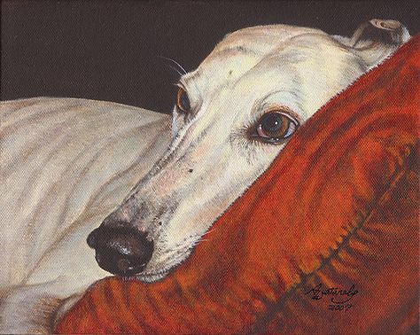 Home At Last by artbyakiko Greyhound Art, Grey Hound Dog, Canine Art, Arte Animal, Dog Paintings, Whippet, Greyhound, Dog Portraits, Dog Life