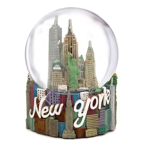 New York City Class Snow Globe, 65mm 3.5 Inch, from NYC Snow Globes Collection -- Check this awesome image  : Home Decor Snow Globes New York Snow Globe, Nyc Snow Globe, Snow Globe For Kids, Statue Of Liberty Crown, Nyc Snow, Globe Projects, New York Snow, City Snow, Ny Skyline