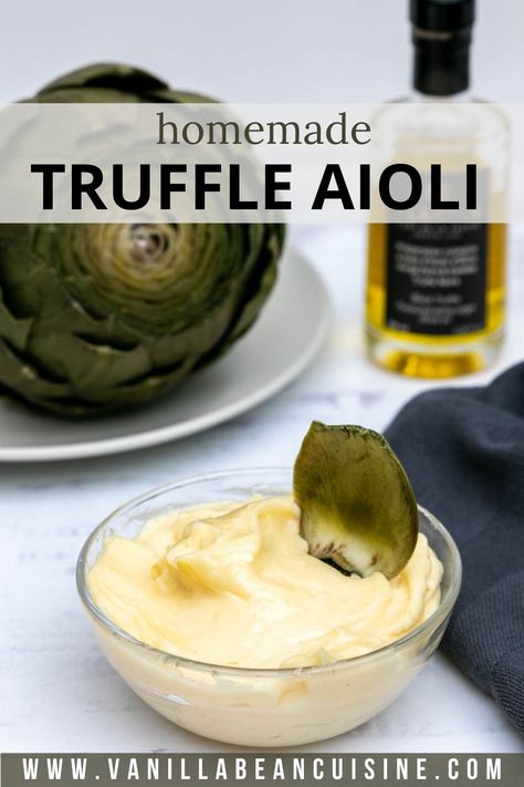 Truffle Mayo, Truffle Aioli, Truffle Oil Recipes, Easy Dinner Desserts, Homemade Truffles, Aioli Recipe, Homemade Mayo, Mayonnaise Recipe, Delicious Appetizer Recipes