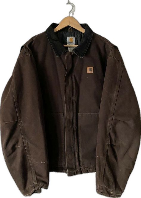 Brown Vintage Jacket, Vintage Jean Jacket, Mens Outfit Inspiration, Carhartt Jacket, Brown Vintage, Brown Jacket, Brown Leather Jacket, Vintage Jackets, Retro Outfits