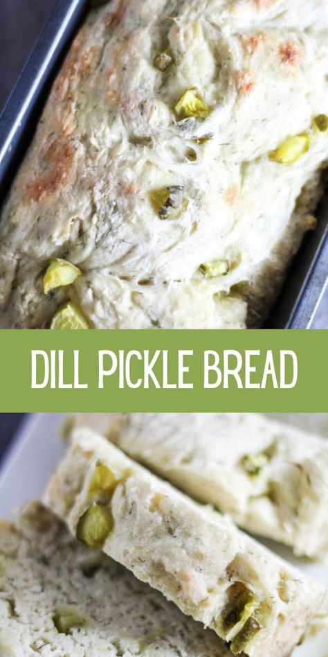 Dill pickle bread is a delectable combination of briny pickles and fresh baked bread. It’s delicious on its own with a smear of butter or as the best sandwich bread ever! #bread #side #snack Dill Pickle Bread Machine Recipes, Dill Pickle Bread Recipes, Pickle Bread Recipes, Dill Pickle Sandwich, Airfryer Bread, Dill Pickle Bread, Dill Bread Recipe, Pickle Bread, Best Sandwich Bread