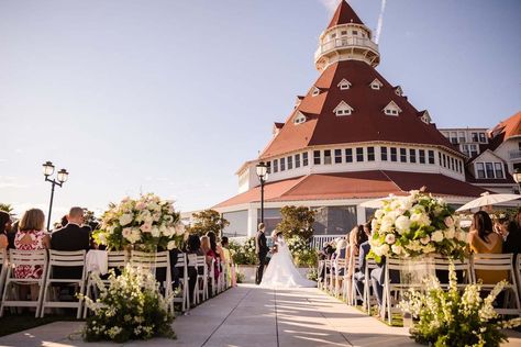 Hotel Del Coronado Wedding, Coronado Wedding, Hotel Del Coronado, Hotel Wedding, At The Hotel, White Wedding, Wedding Inspo, Hotel, White