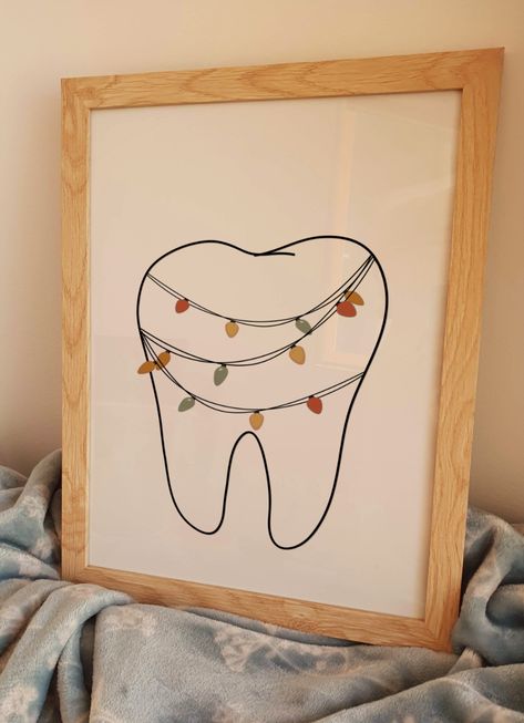 Minimalist Dentist Poster, Digital Download, Teeth Drawing, Office Print, Dental Clinic Decoration, Christmas Lights Printable, Modern Christmas Dental Office Decor, Dental Clinic Decoration, Clinic Decoration, Dentist Poster, Holiday Posters, Teeth Drawing, Dentist Office, Holiday Poster, Office Prints