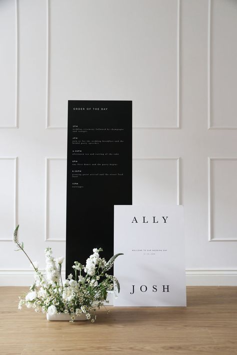 Wedding Entrance Sign, Event Signs, Wedding Boards, Black And White Wedding Theme, Order Of Events, 2024 Inspiration, White Wedding Theme, 22 September, Acrylic Signs