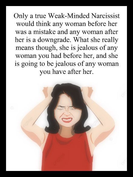 Female Narcissists are extremely jealous-hearted people. They’re not only jealous of the women who replace them, but they're also jealous of any woman from her new man’s past. I’ve said it before, she has the most uncanny combination of being both insecure and egotistical. Envy and jealousy consume her, and her own actions prove that to be true. She's constantly comparing herself to other women, trying to compete with other women, and all while looking down her nose at other women. Narcissistic Women, Narcissism Relationships, Toxic People, Personality Disorder, Psychology Facts, Ex Wives, Narcissism, Other Woman, New Man