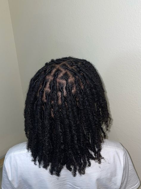 Rectangle Part Locs, Medium Loc Parts, Small 4c Locs, Different Sized Locs, C Shaped Loc Parts, Medium Interlocked Locs, Locs Natural Hair Short, Square Part Locs, Smeduiem Locs