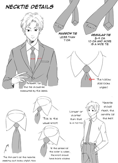 Suit Drawing Reference, Anime Suit, Tie Drawing, Neck Drawing, Suit Drawing, Artist Problems, Fashion Drawing Sketches, Manga Drawing Tutorials, Art Tools Drawing