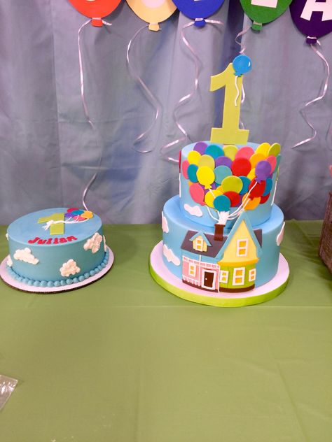 1 Up Birthday Party, Up Inspired Birthday Party, Up Theme Birthday Cake, Up Birthday Party Theme Disney Boy, Disney Up Birthday Cake, Up 1st Birthday Theme, Up Cake Disney, Up Themed Birthday Party Pixar, Up Birthday Party Theme Disney