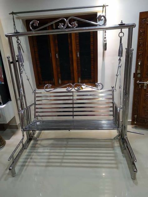 Jhula In Balcony Steel, Steel Jhula Design, Jhula In Balcony, Steel Balcony, Gauri Shankar, Steel Railing Design, Security Screen Door, Steel Furniture Design, Staircase Railing Design