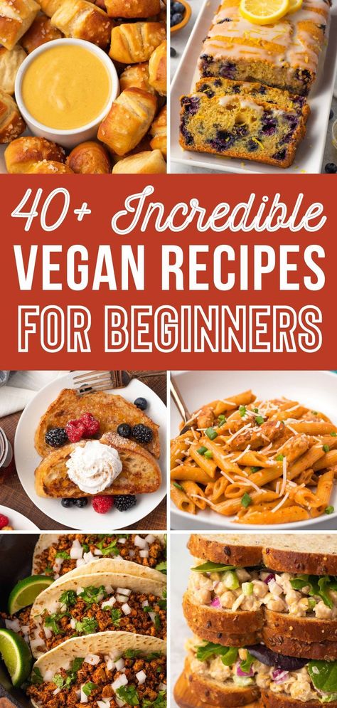 Discover Easy Vegan Recipes for Beginners that are easy to make with simple ingredients. The truth is, vegan food is absolutely delicious and does not need to be complicated. Try these recipes and see if you agree! Easy Vegan Recipes For Beginners, Vegan Recipes For Beginners, Resep Vegan, Easy Vegan Recipes, Vegan Recipes Beginner, Vegan Meal Plans, Vegan Meal Prep, Vegan Kitchen, Seitan