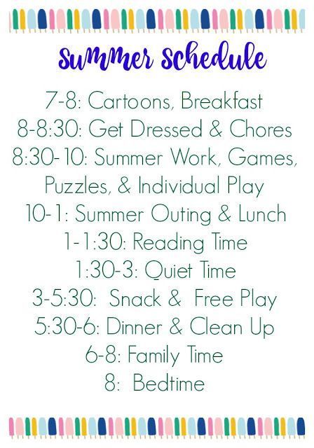 Summer Schedule for Kids (Free Printable) ||| The Chirping Moms Summer Schedule For Kids, Kids Summer Schedule, Printables Ideas, Daily Schedule Template, Summer Schedule, Education Positive, Schedule Organization, Kids Schedule, Confidence Kids