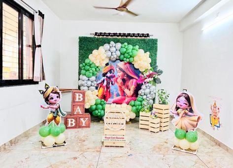 Krishna Theme Babyshower Decoration 🦚🥰❤️😍 @v.n_events 9328721781 #krishnatheme #babyshower #uniquetheme #trendingtheme #trendingpost #viral Saraswati Devi, Baby Birthday Decorations, Baby Birthday, Shower Decorations, Baby Shower Decorations, Birthday Decorations, Krishna, Baby Shower, Shower