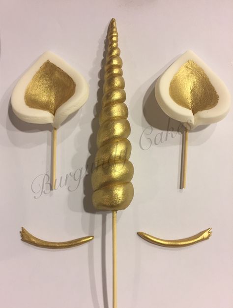 Fondant Unicorn Horn, Unicorn Horn Cake Topper, Frozen Fondant, Fondant Unicorn Cake Toppers, Fondant Unicorn, Make A Unicorn, Gold Luster Dust, Unicorn Birthday Cake, Unicorn Cake Topper