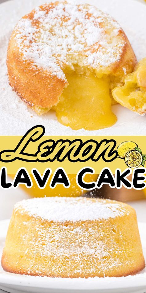 Lemon Lava Cake Zesty Desserts, Lemon Lava Cake, Princess Recipes, Lava Cake Recipes, Pinky Girl, Lemon Dessert, Enchilada Recipe, Molten Lava Cakes, Molten Lava