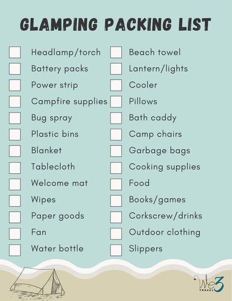 Trying glamping? If you are new to camping and glamping, make sure to download and print this glamping packing list for your next weekend getaway or family vacation. #sponsored This post is sponsored by CamelBak but the content and opinions expressed here are my own. What To Bring To A Cabin Trip, Glamping Essentials Packing Lists, Cabin Getaway Packing List, Stuff To Bring Camping, Camping List Packing Checklist, Glamping Packing List, Cabin Trip Packing List, Camping List Packing, Things To Bring Camping