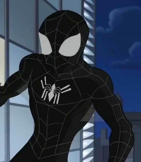 Spectacular Spiderman Symbiote, Spectacular Spiderman Black Suit, Spectacular Spiderman, Spiderman And Spider Gwen, Symbiote Spiderman, Peter Parker Spiderman, Spiderman Suits, Spiderman Cartoon, Spiderman Art Sketch