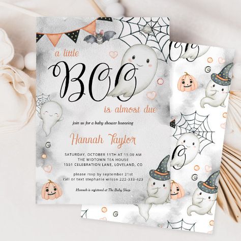 $2.92 | A Little Boo is Almost Due Halloween Baby Shower - a little boo, is almost due, halloween baby shower, fall october baby shower, cute ghost, editable template, baby boy girl gender neutral, digital instant download printable, little orange pumpkin, watercolor Little Boo Is Almost Due, October Baby Showers, October Baby, Unisex Baby Shower, Elephant Baby Shower Invitations, Baby Shower Invitaciones, Halloween Boys